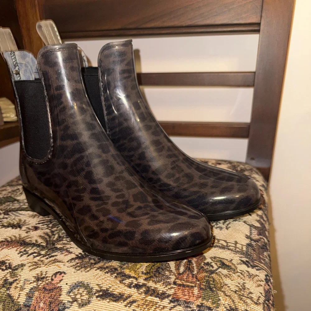 Sam Edelman Tinsley Leopard Print Chelsea Rain Boots | Size 7